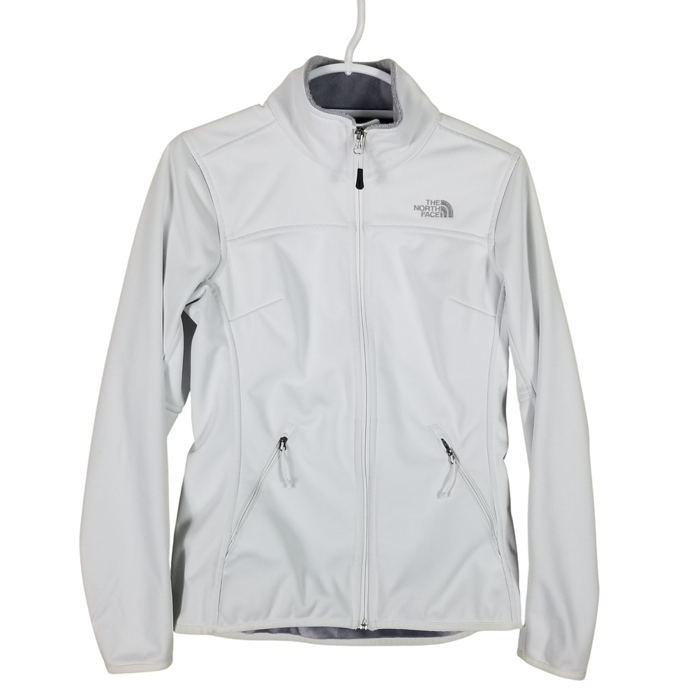 The North Face Apex Bionic Softshell Jacket Womens Small White Fleece Lined